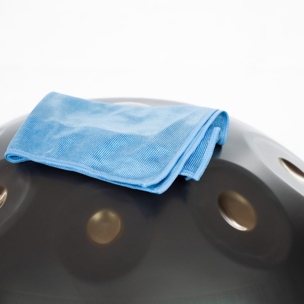microfiber cloth on handpan